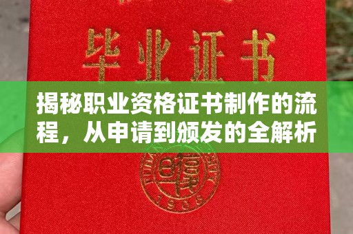 南城揭秘职业资格证书制作的流程，从申请到颁发的全解析